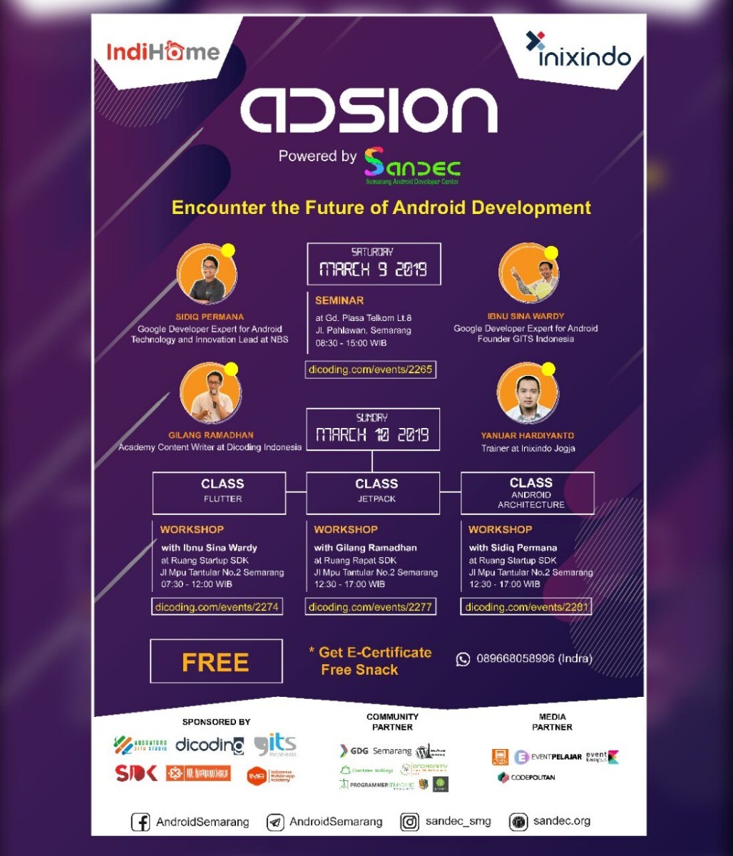 Poster ADSION (Android Developer Sharing and Action)