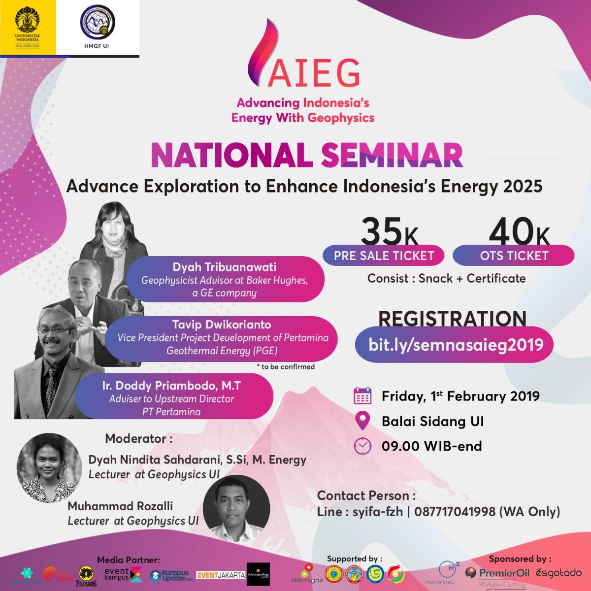 Poster Advancing Indonesia's Energy with Geophysics 2019 ( AIEG UI 2019)