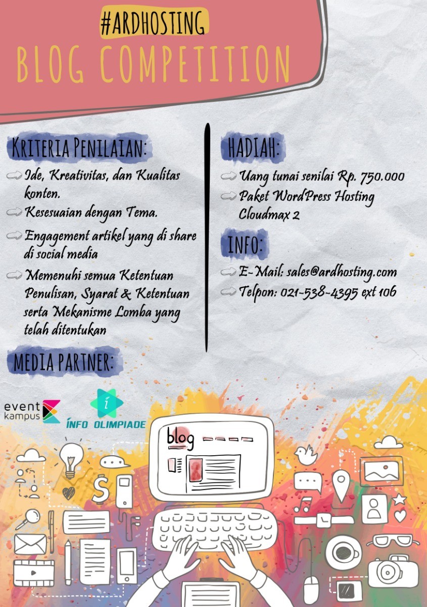 Poster ArdHosting bagi-bagi uang saku tiap bulan, gampang banget dapetinnya !