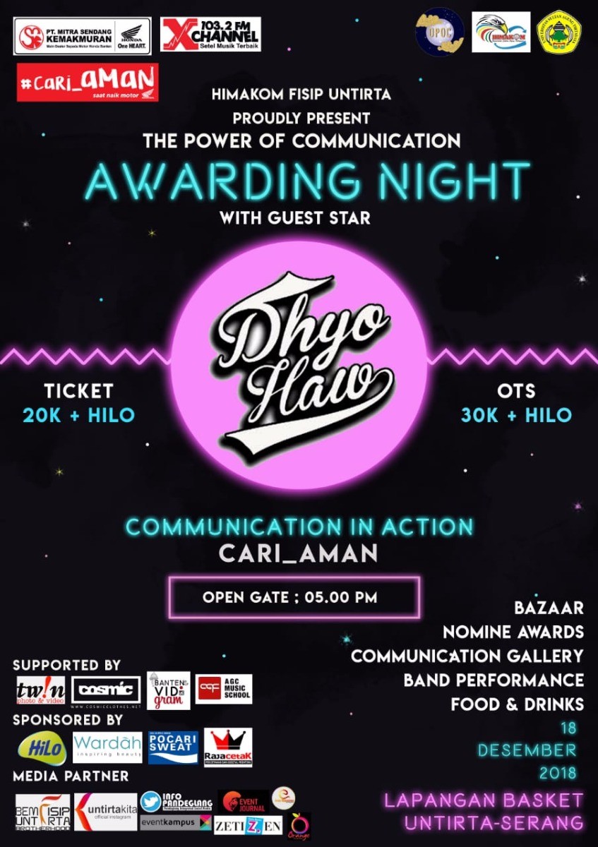 Poster AWARDING NIGHT THE POWER OF COMMUNICATION 2K18