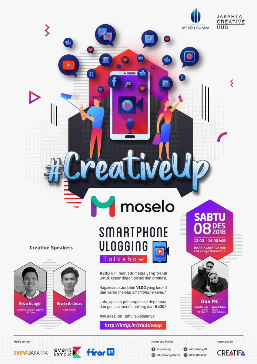 Poster #CreativeUp "Smartphone Vlogging Talkshow"