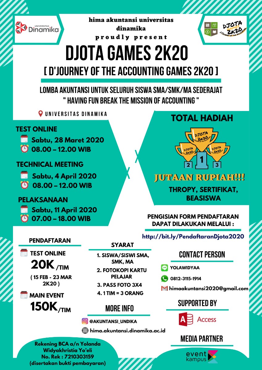 Poster Djota Games 2020 ( D'Journey Of The Accounting Games 2020 )