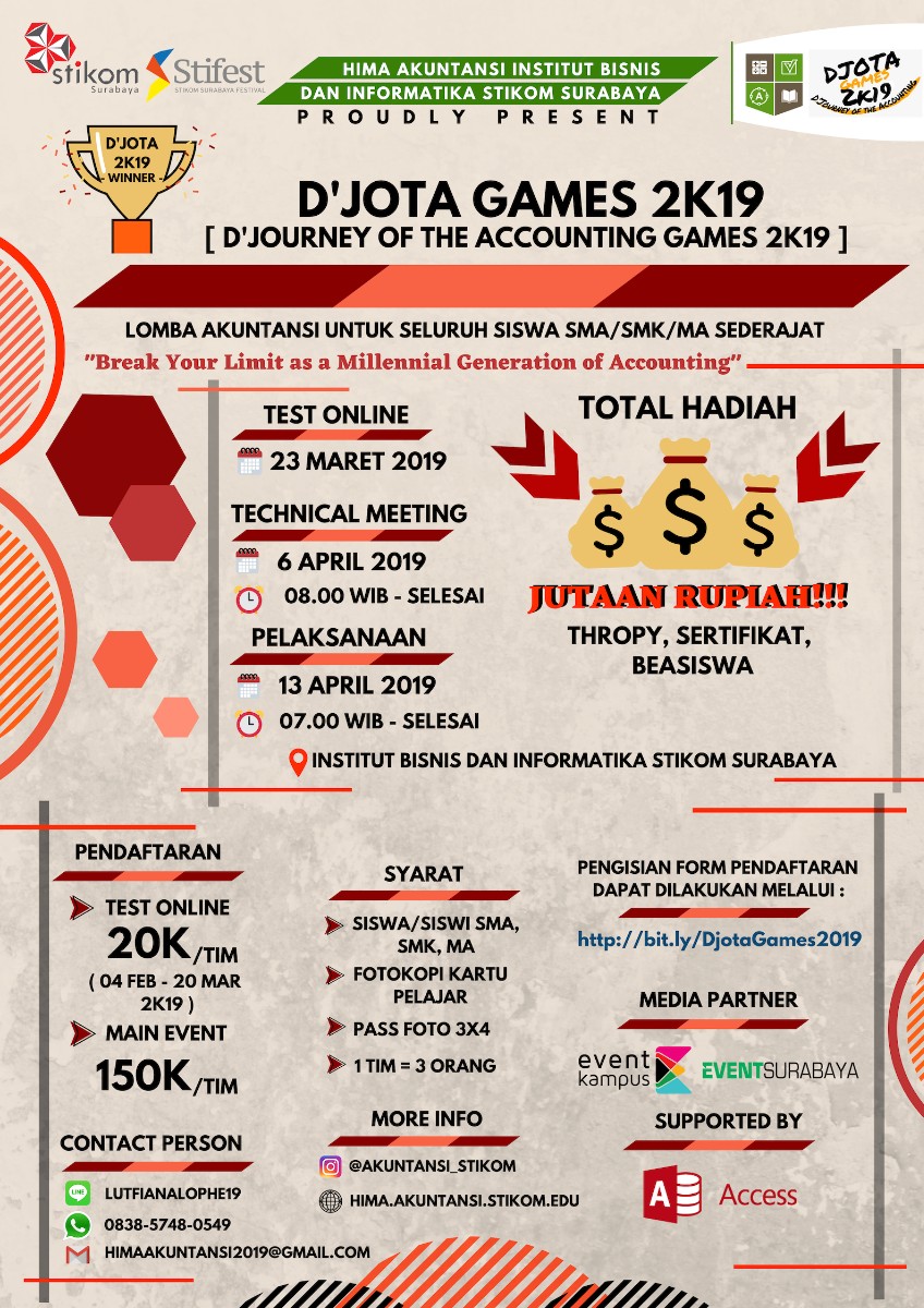 Poster D'JOTA GAMES 2K19 ( D'JOURNEY OF THE ACCOUNTING GAMES 2K19 )