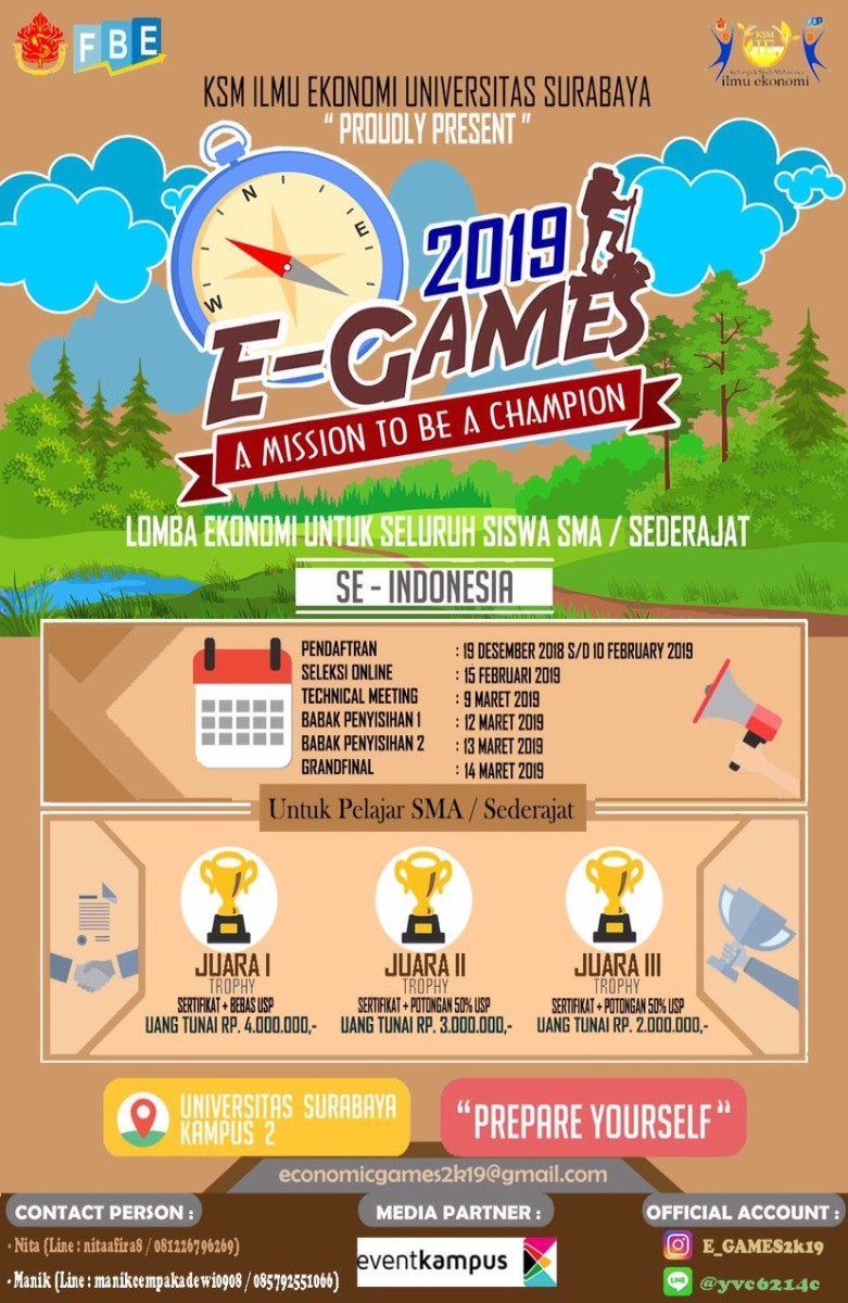 Poster E-Games 2019 "A Mission To Be A Champion"