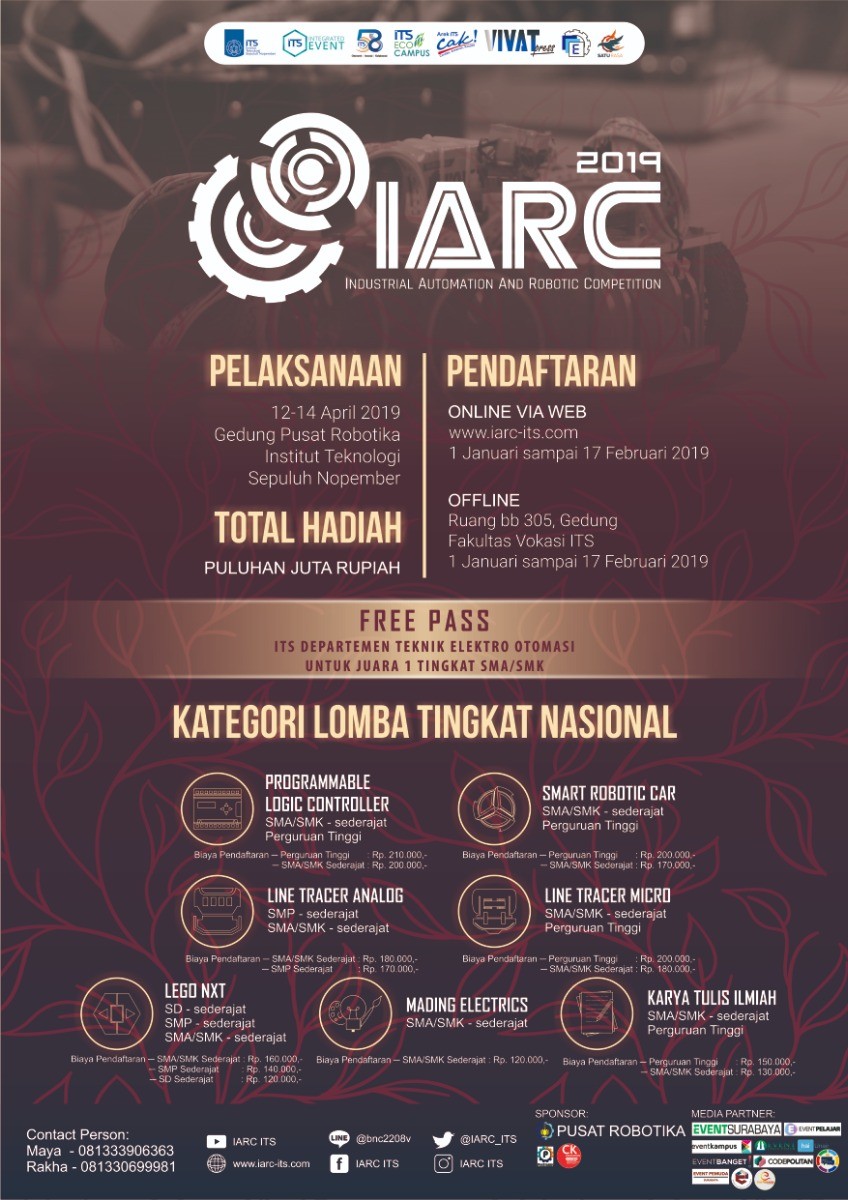 Poster IARC ( INDUSTRIAL AUTOMATION AND ROBOTIC COMPETITION ) 2019