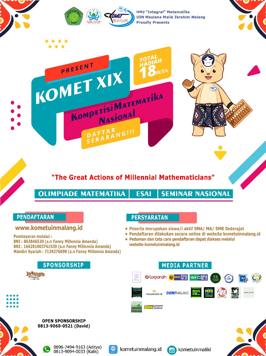 Poster Kompetisi Matematika (KOMET) XIX