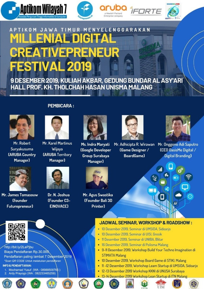 Poster Kuliah Akbar | Millenial Digital Creativepreneur Festival 2019