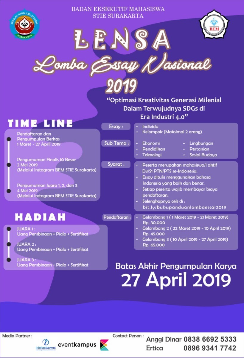 Poster LENSA "LOMBA ESSAY NASIONAL"