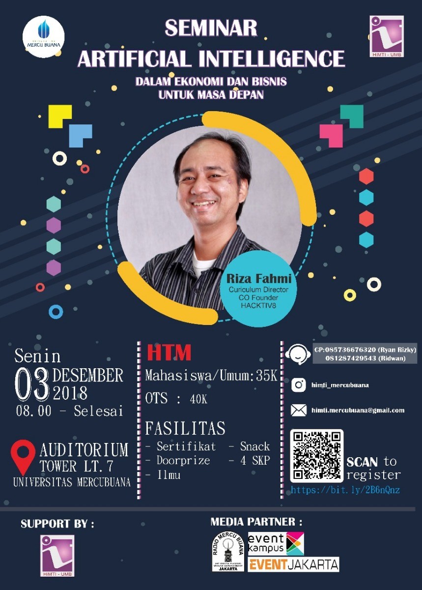 Poster "Seminar Kecerdasan Buatan dalam Ekonomi dan Bisnis untuk Masa Depan"