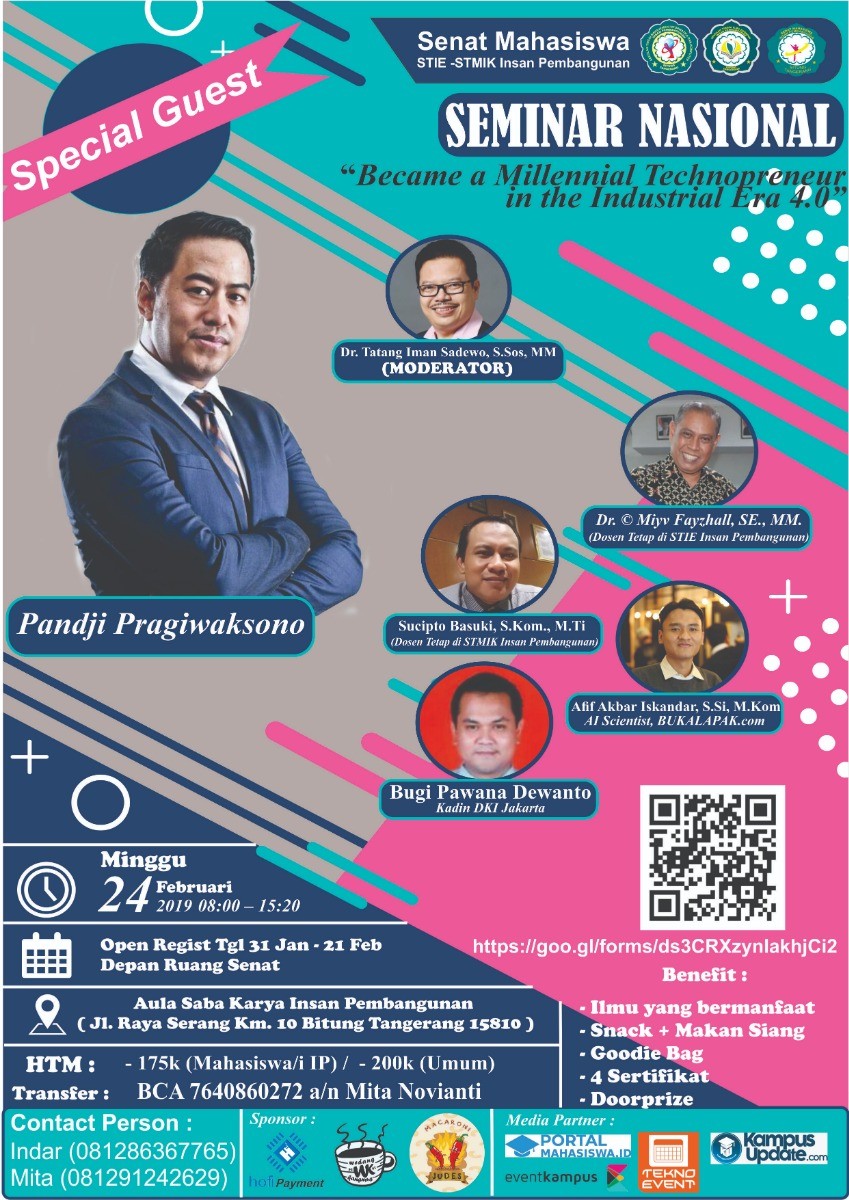 Poster SEMINAR NASIONAL "Become a Millenial Technopreneur in the industrial era 4.0"