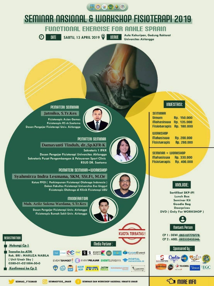 Poster Seminar Nasional dan Workshop Fisioterapi Unair 2019