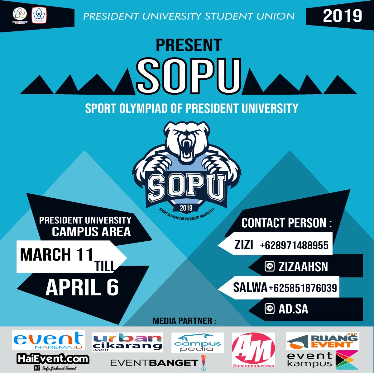 Poster Sport Olympiad President University 2019 (SOPU 2019)