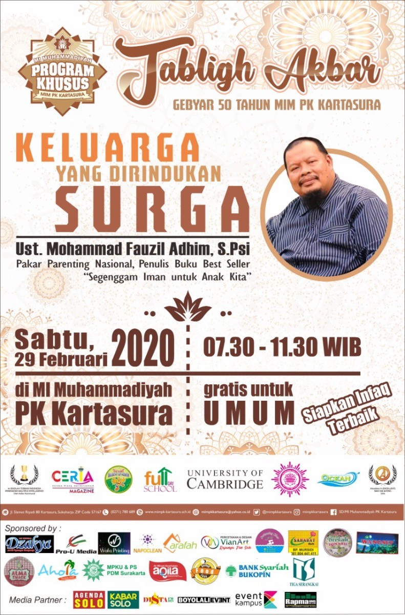 Poster TABLIGH AKBAR 2020 MI Muhammadiyah PK Kartasura