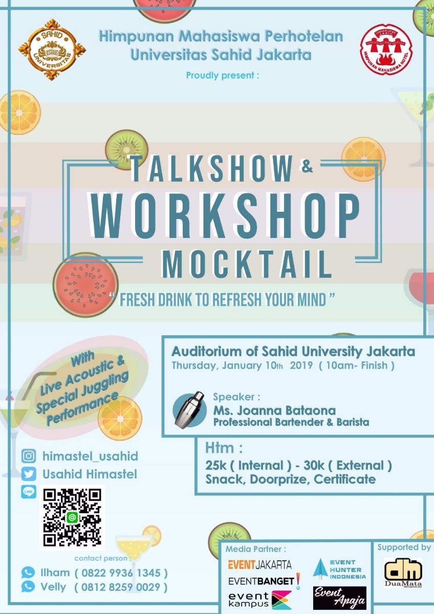 Poster talkshow and workshop mocktail