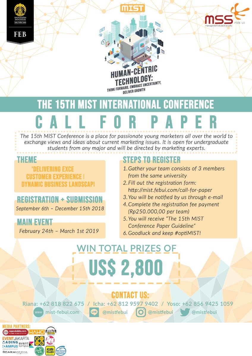 Poster THE 15th MIST INTERNATIONAL CONFRENCE