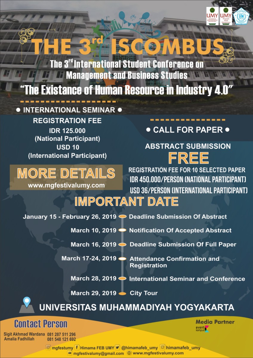 Poster THE 3rd ISCOMBUS (International Student Conference on Management and Business Studies)