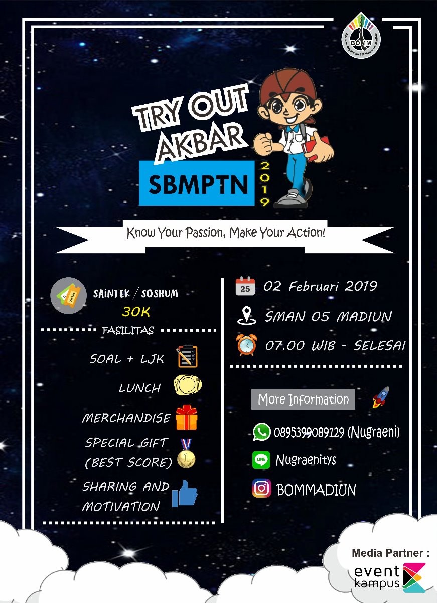 Poster TRYOUT AKBAR SBMPTN 2019