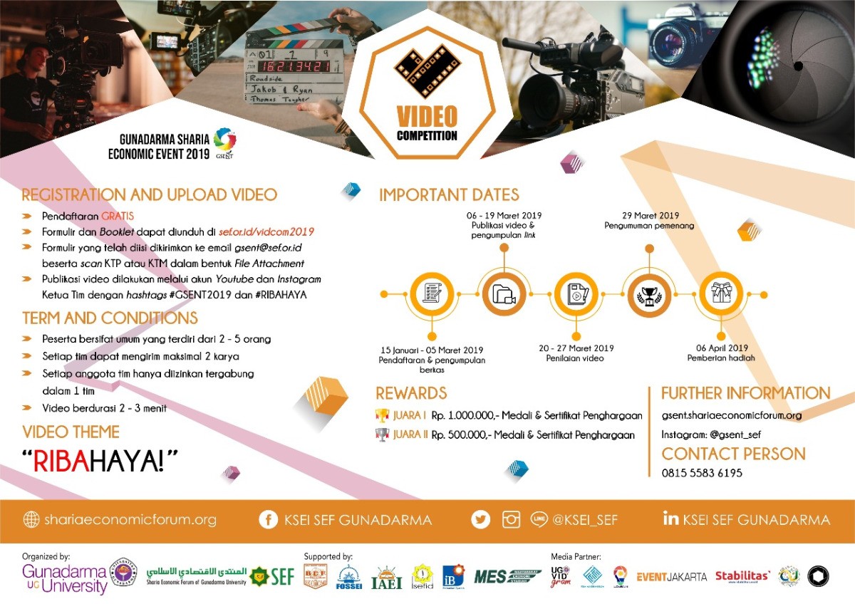 Poster Video Competition - Gunadarma Sharia Economic Event (GSENT) 2019