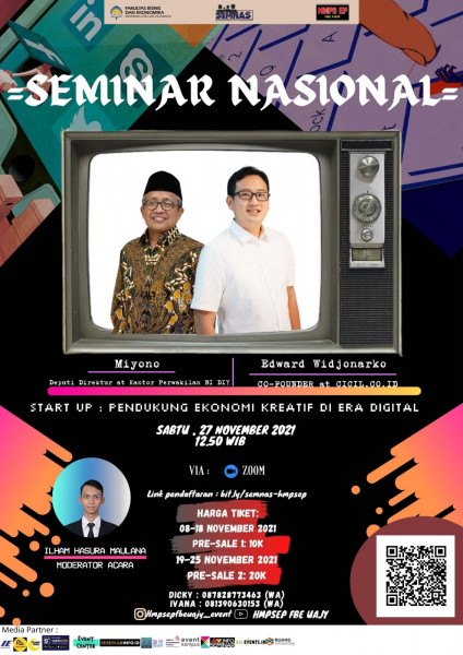 🌟SEMINAR NASIONAL 2021 “INDUSTRI START-UP: PENDUKUNG EKONOMI KREATIF DI ERA DIGITAL”🌟