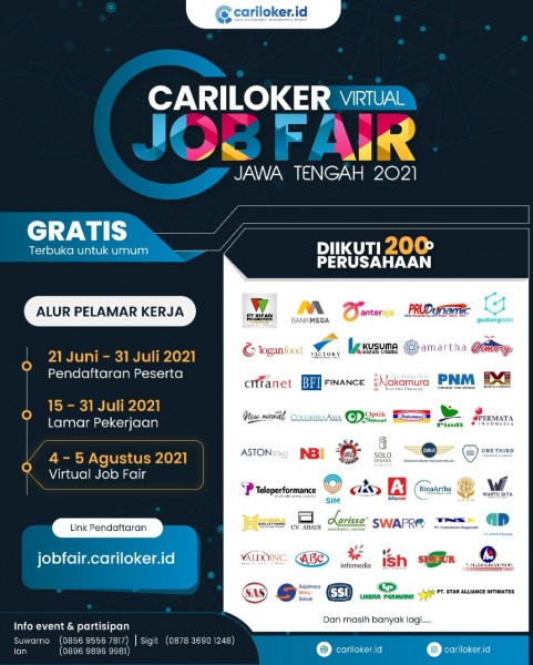 CARILOKER VIRTUAL JOB FAIR JAWA TENGAH 2021
