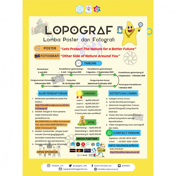 ✨Pendaftaran Gelombang I✨ LOPOGRAF (Lomba Poster dan Fotografi) 2021