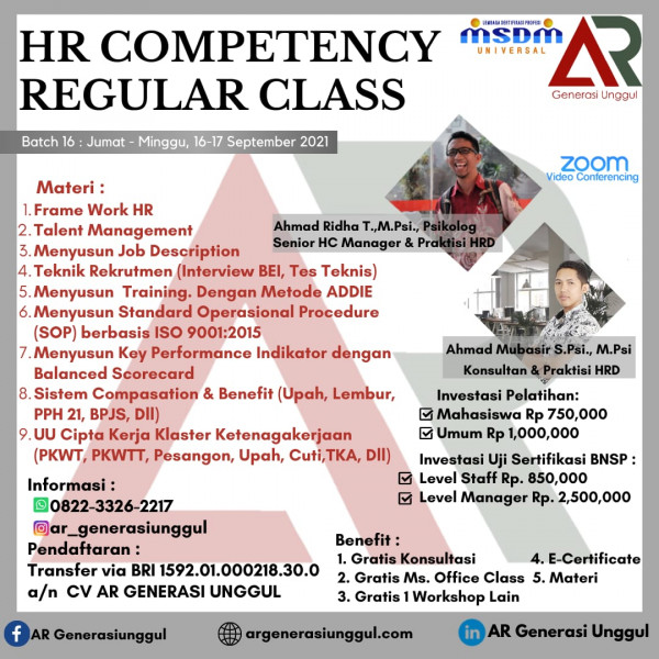 HR Competency Regular Class 2021