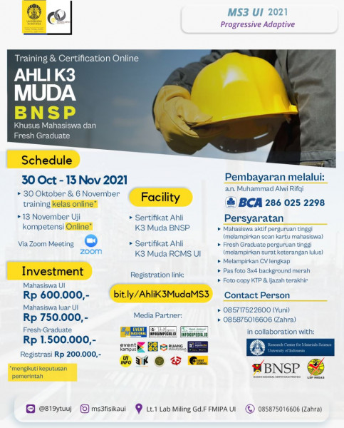 [ PELATIHAN & SERTIFIKASI AHLI K3 MUDA ]