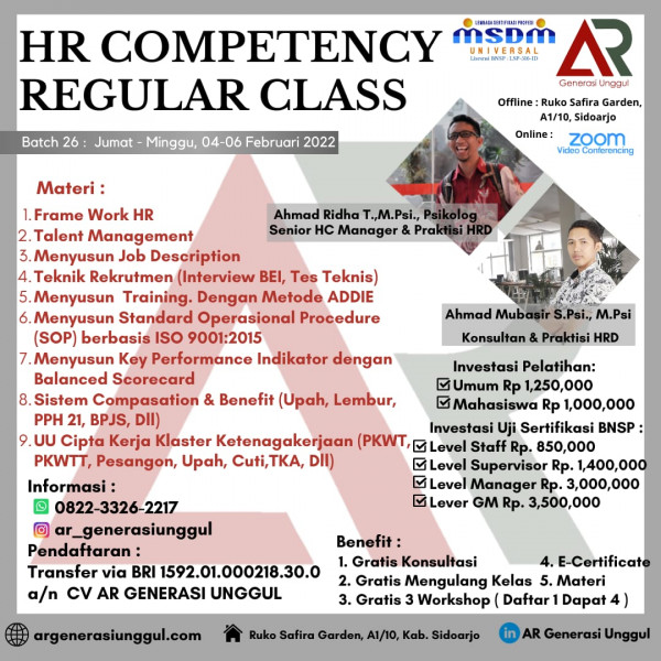 HR Competency Regular Class 2022