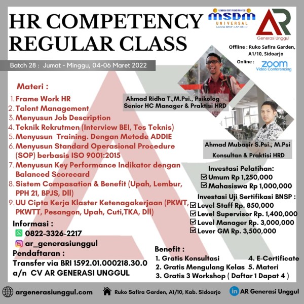 HR Competency Regular Class 2022